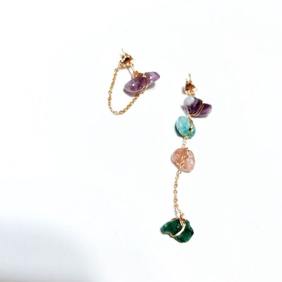 Stone drop earrings N136 - Picture 4 of 4
